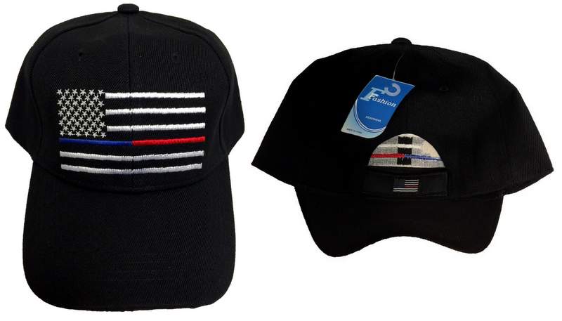 Wholesale Red Line and Blue Line Combo USA FLAG Baseball Hats