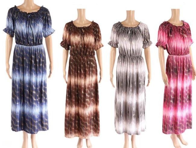 Wholesale Medium Sleeve Long Sun Dress Assorted Colors