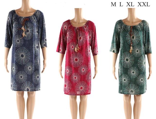 Wholesale Medium Length Tunic Dresses with Ties in the front