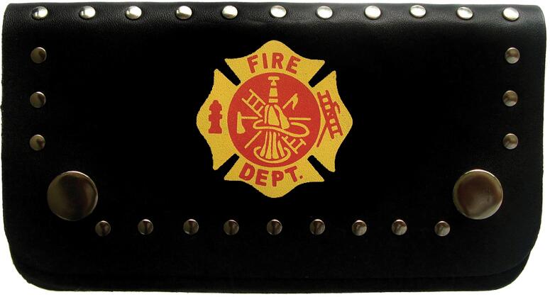 Wholesale 6.5'' fire department leather BIKER wallet with chain