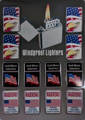 Wholesale Windproof Lighter Assorted American FLAG Design