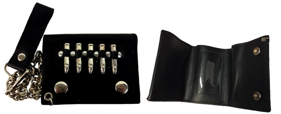 Wholeale Leather Tri-Fold WALLET with Bullets