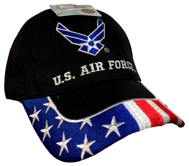 Wholesale LICENSED US Air Force Hat with USA on Brim Embroideried