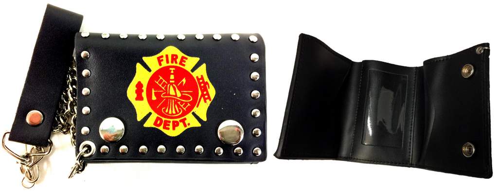 Wholesale Tri-fold LEATHER wallet Fire Department