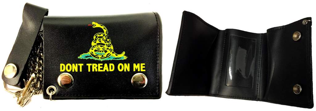 Wholesale Tri-fold wallet don't tread on me yellow with black