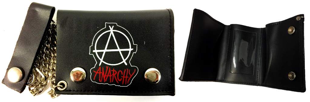 Wholesale Tri-fold leather Chain Anarchy WALLET