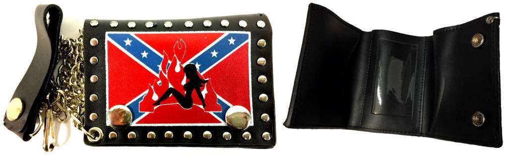 Wholesale Rebel Flame with Lady Tri Fold Leather WALLET