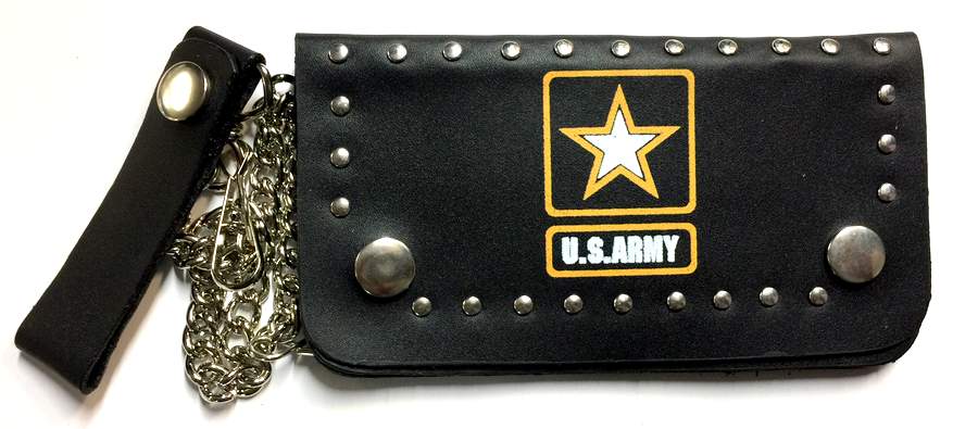 Wholesale 6.5'' official LICENSED US Army Biker Wallet with chain