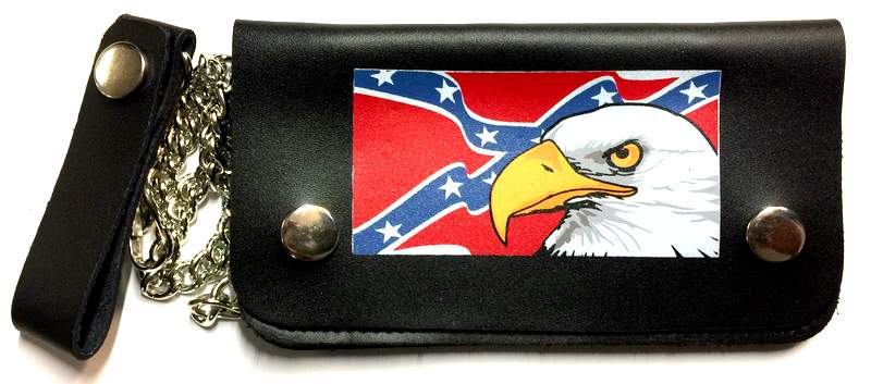 Wholesale Rebel Eagle 6.5'' Leather BIKER Wallet with Chain