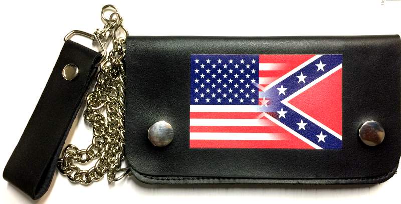 Wholesale 6.5'' USA/Confederate Blended Leather Biker WALLET