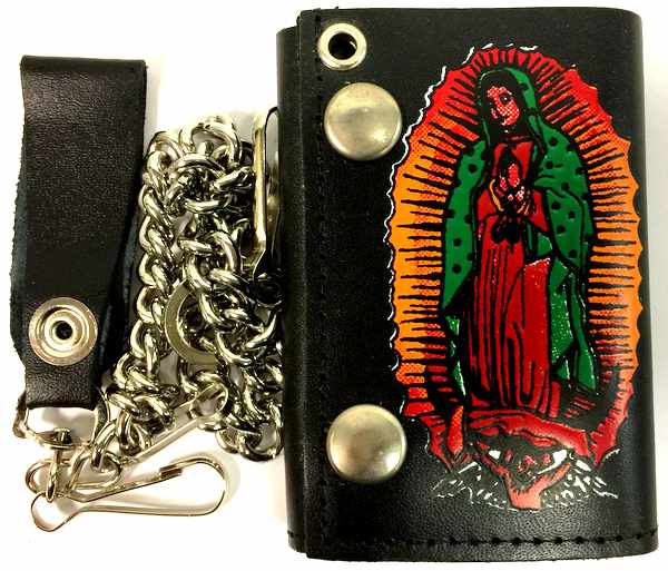 Wholesale Tri-fold SAINT Mary Leather Wallet