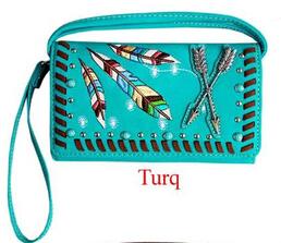Wholesale Tribal arrow WALLET purse turquoise