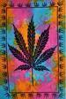 Wholesale Tie Dye Marijuana Leaf Graphic TAPESTRY