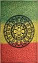 Wholesale Rasta Color Mandala Tapetry with Weed design