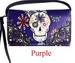 Wholesale Purple Sugar Skull Wallet Purse with long strap