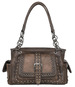 Montana West Embossed Collection Concealed Carry Satchel COFFEE