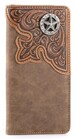 Embossed Lone Star Concho Men's Bifold Long PU LEATHER Wallet