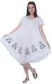 Wholesale White Rayon Embroideried UMBRELLA Dresses