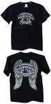 Wholesale Black T Shirts with American Angel Forever BIKER Prints