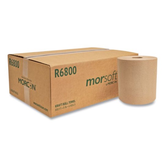 Morsoft UNIVERSAL Roll Towel - 1 Ply - 8'' x 800 FT - Brown