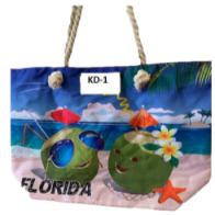 Florida Coconut Beach Scene - Beach TOTE BAG With Rope Handles