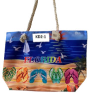 Florida FLIP Flop - Beach Tote Bag With Rape Handles