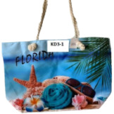 Florida Starfish & Sunglases - Beach TOTE BAG With Rope Handles