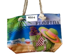 Florida Summertime Beach Scene - Beach TOTE BAG With Rope Handles