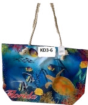 Florida Turtle's and Fish - Beach TOTE BAG With Rope Handles