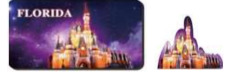 Florida DISNEY Magic Kingdom Castle Night Sky 3D Magnet