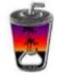 Sunset and palm trees (Straw cup shape)