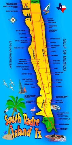 South Padre Isle TX Map - (30x60)