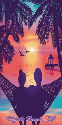 Myrtle Beach Beachy Sunset Lovers - (30x60)