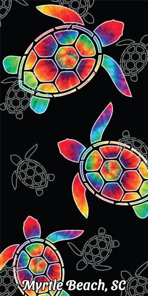 Myrtle Beach Turtle TIE Dye - (30x60)