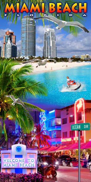 Miami Beach Collage - (30x60)