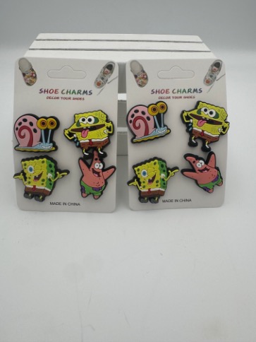Croc Charms - SpongeBob  - 4 Per Card - 12 Cards - 48 Charms