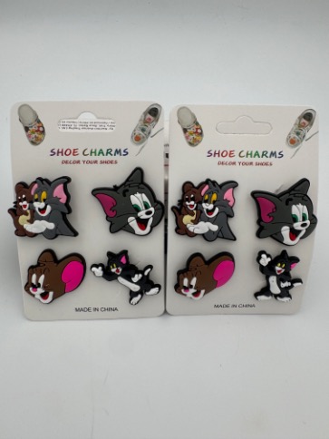 Croc CHARMs - Tom & Jerry - 4 Per Card - 12 Cards - 48 CHARMs