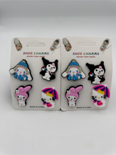 Croc CHARMs - Kuromi  - 4 Per Card - 12 Cards - 48 CHARMs