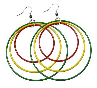 Rasta Triple HOOP EARRINGS