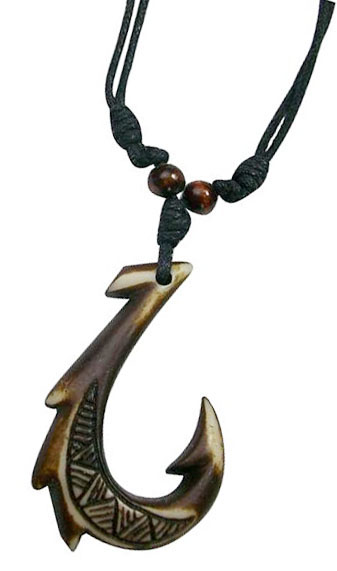 RESIN Fish Hook Pendant Necklace