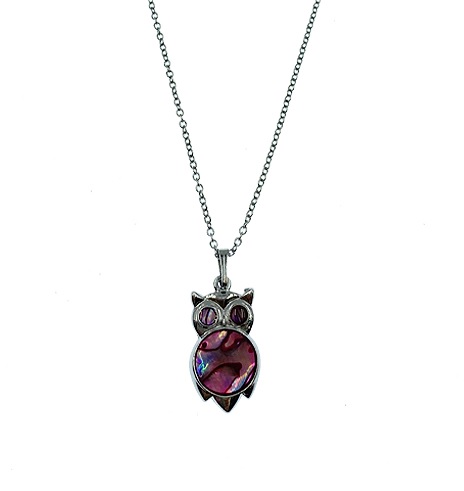 Paua Shell NECKLACE - Owl