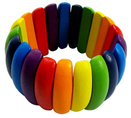 Multi-Color Wood Bracelet