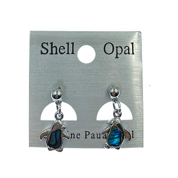 Paua Shell Earrings-Blue Penguin