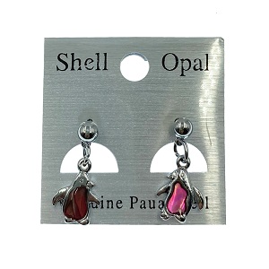 Paua Shell Earrings-Pink Penguin