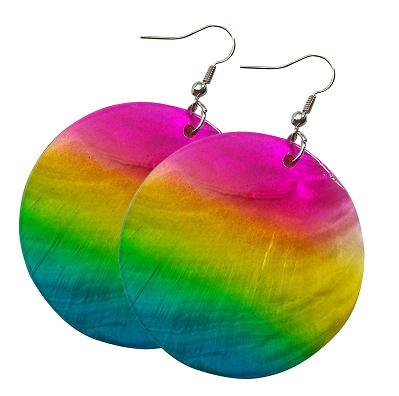 Rainbow Colored Shell EARRING