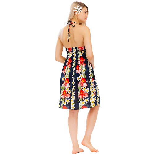 Womens Halter Top Long Dress With Flowers