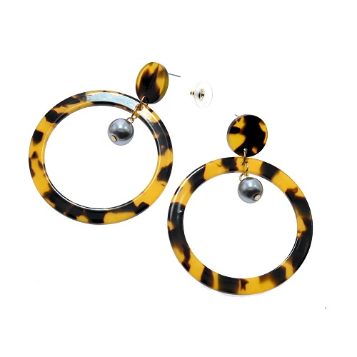 Hoop Drop Faux Turtle Shell EARRINGS