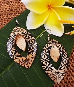 Hand Made Coconut  Earrings