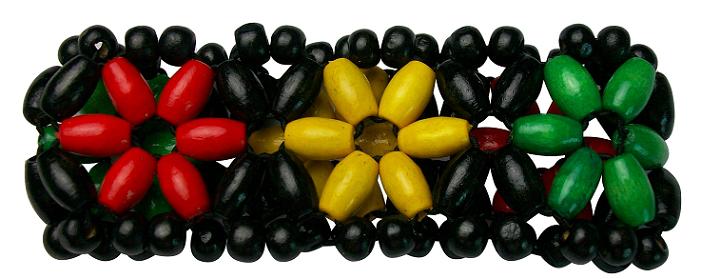 Wooden Rasta ELASTIC Bracelet