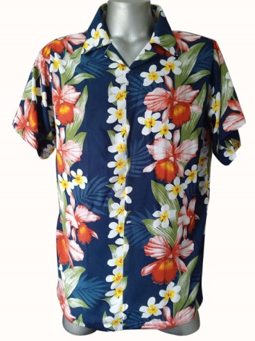 Palms, Orchid and Plumeria Men's Aloha SHIRT (XL)